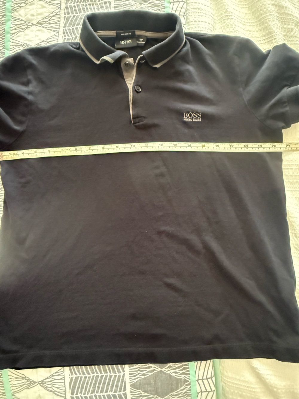 Hugo Boss (Runs Small -See measurements) Black Men’s/Boys Polo